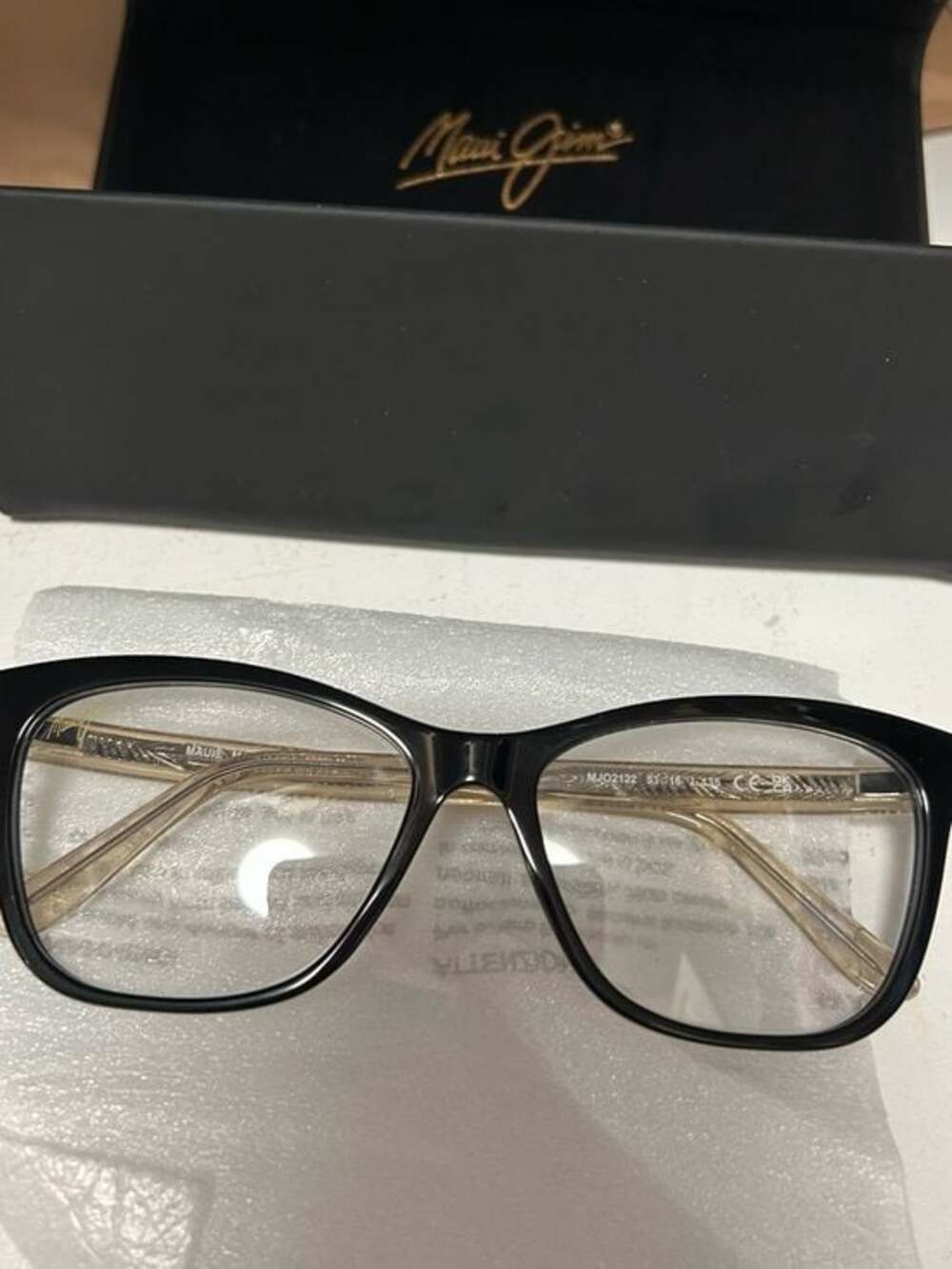 Maui Jim Black Frame Eyeglasses with Clear Lenses